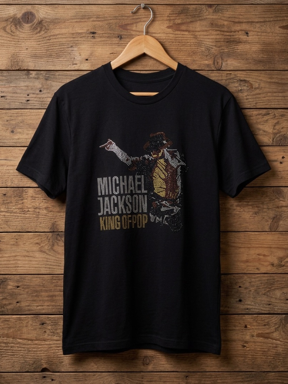 Michael Jackson King of Pop Bling Graphic T Shirt top L-XL